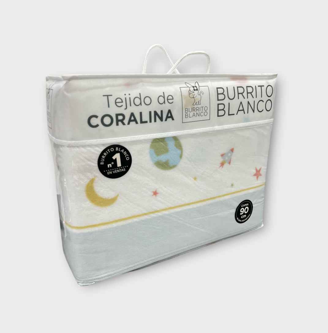 Sábanas de Coralina Burrito Blanco 90cm