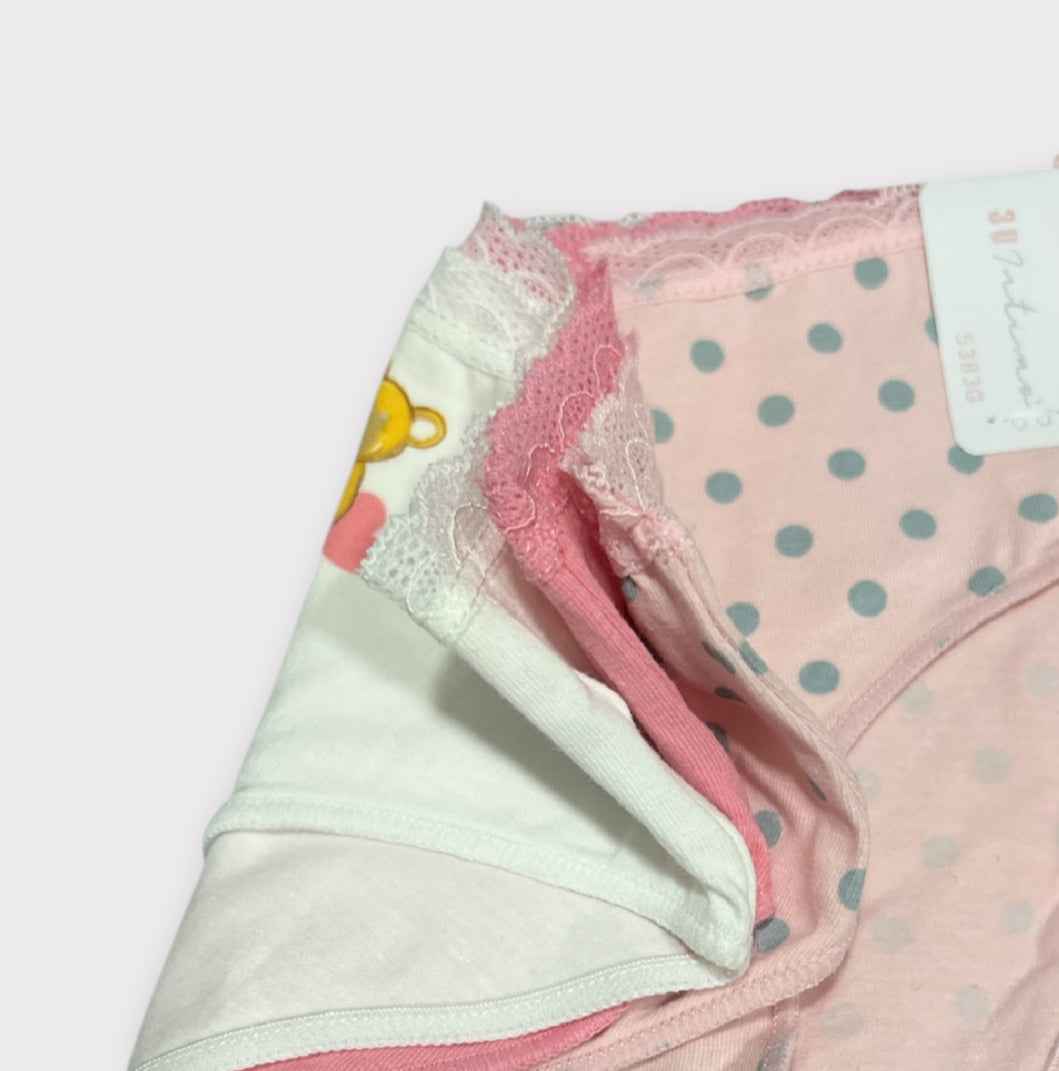 Braguitas algodón niña (pack de 3 unidades)talla 1A a 6A