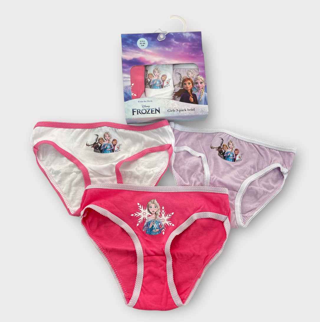 Pack 3 Braguitas Frozen Disney Niña Algodón Talla 2A a 8A – Caja Regalo