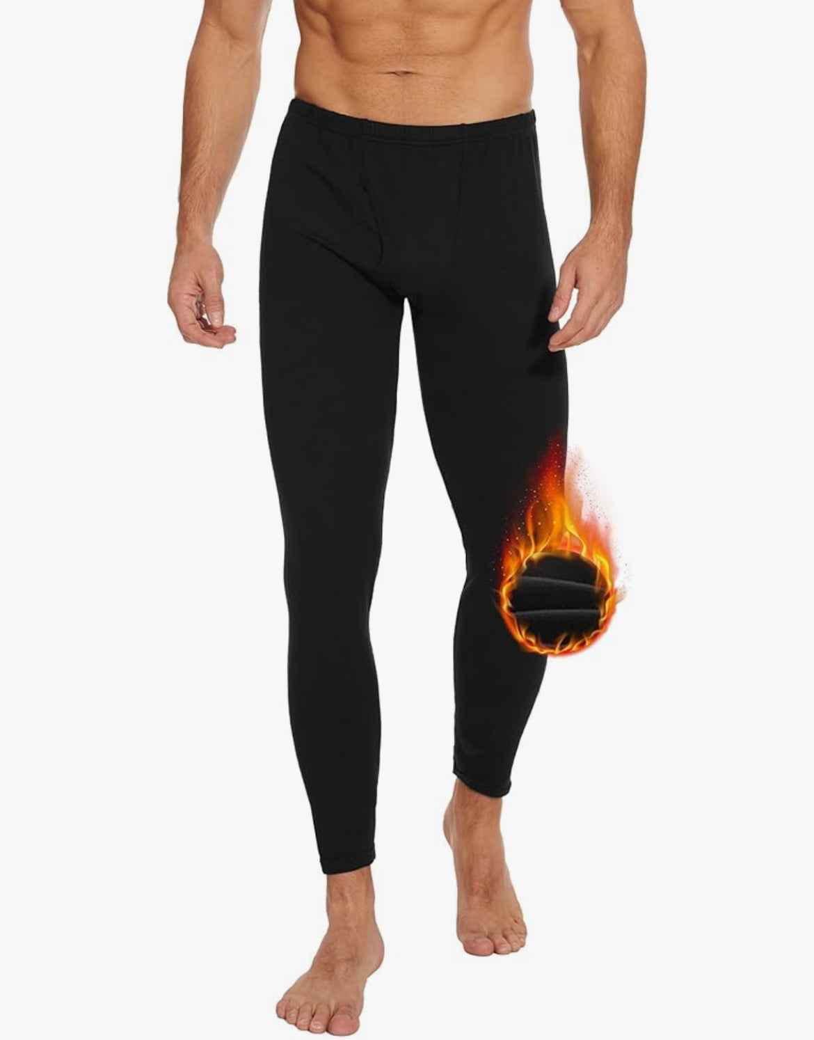 Legging Térmico de Hombre Sin Costura Talla Única – Interior Afelpado Negro