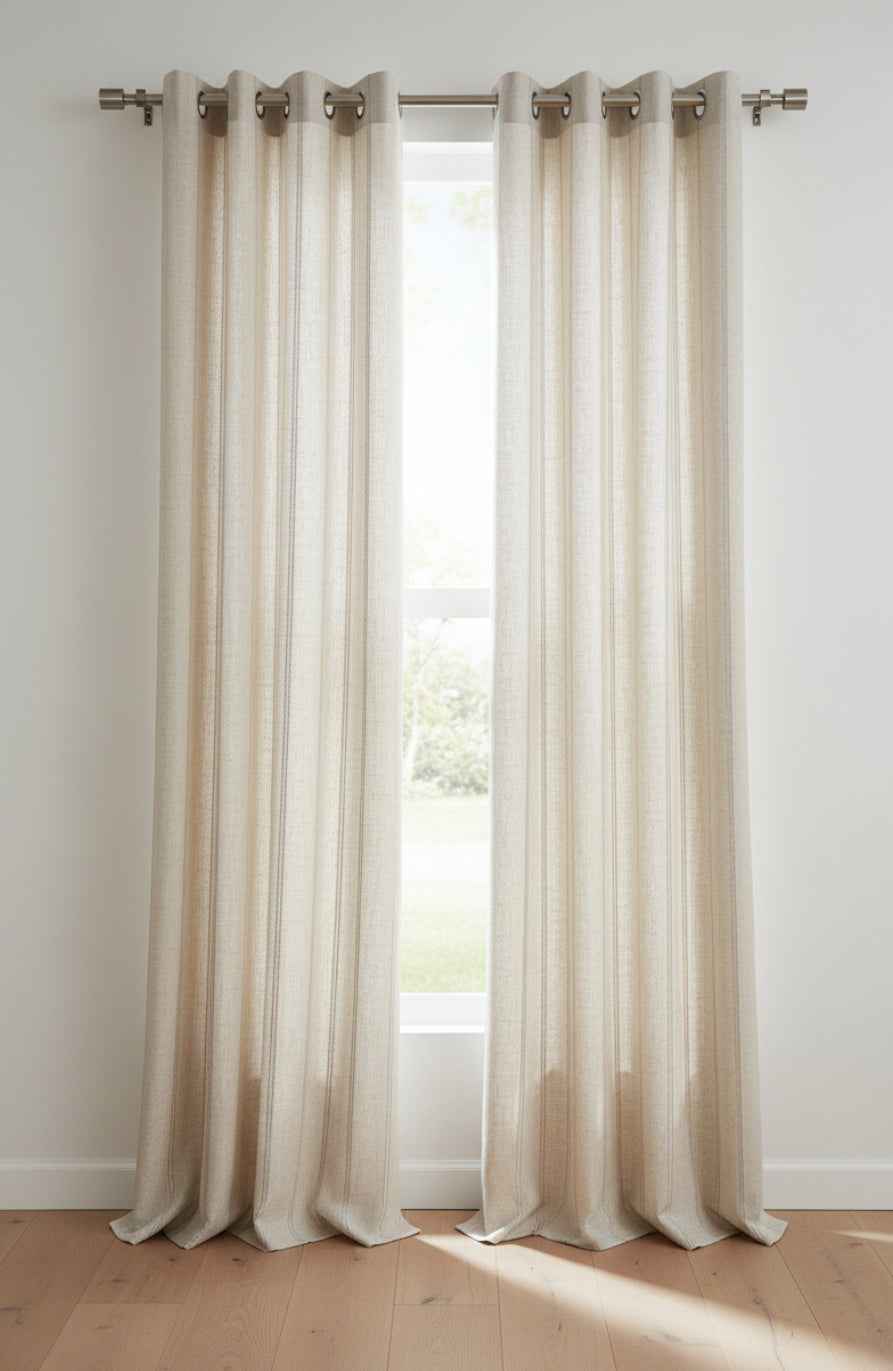 Visillo Confeccionado Linea Nature Crudo — Efecto Lino con Ojales