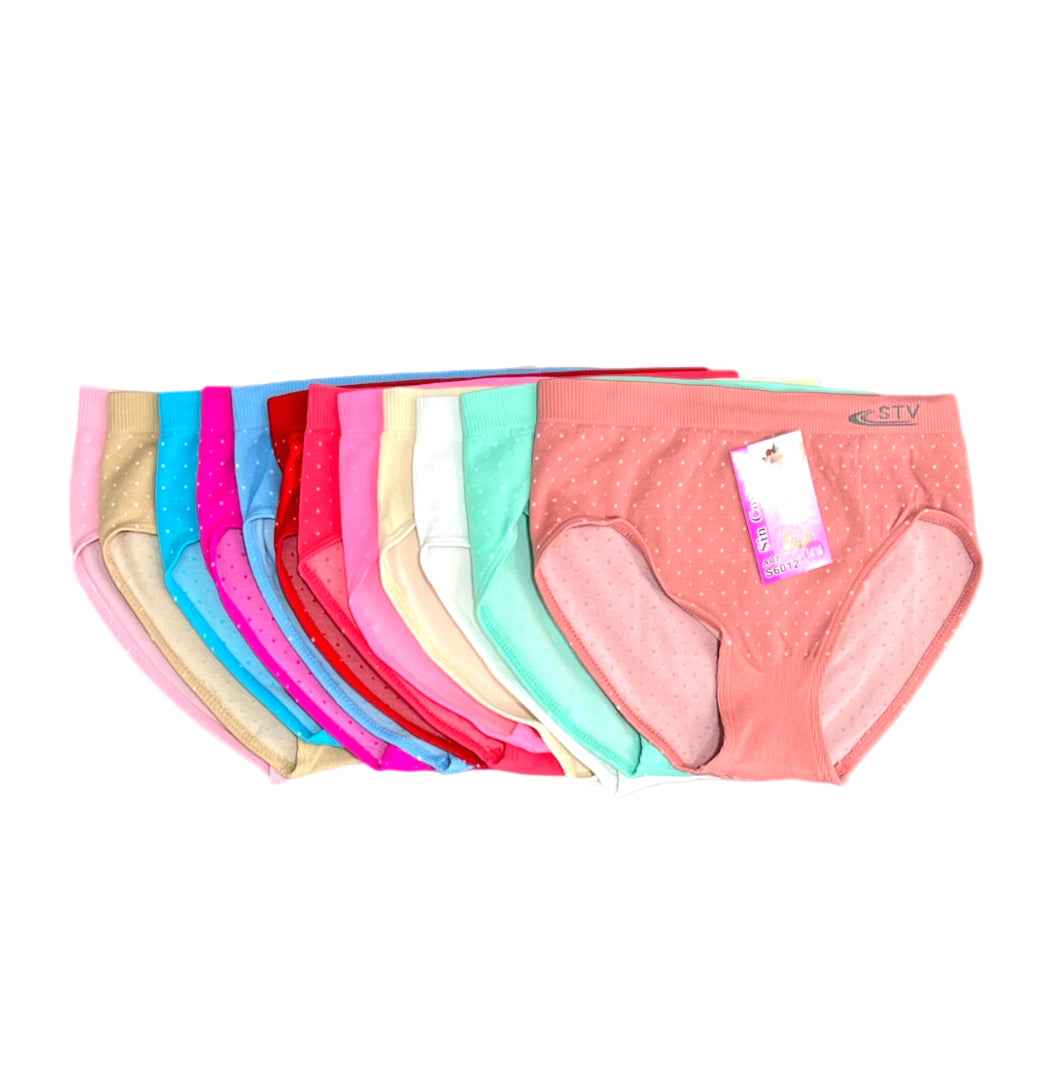 Braguitas Licra Sin Costuras Niña STV Puntos Pack 6 Talla 2A a 16A