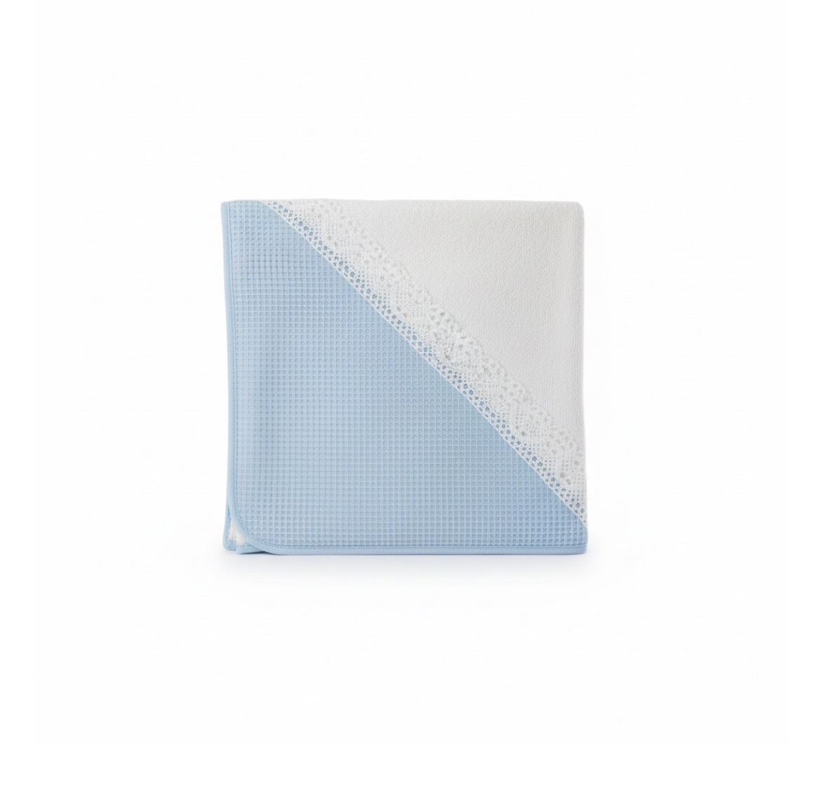 Capa de Baño Bebé con Capucha Nido de Abeja y Encaje 80x80cm – 100% Algodón