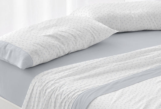 Juego de Sábana de Franela Burrito Blanco 90cm