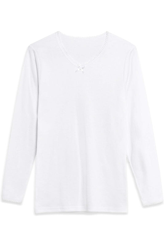 Camiseta manga larga interior algodón Marcha mujer ( pack de 6 unidades)