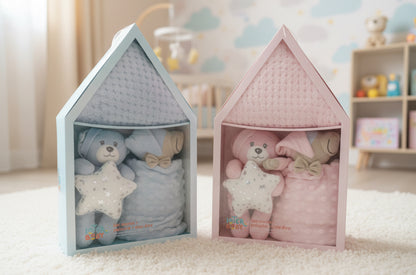 Set Regalo Bebé Manta + Peluche + Dou Dou Inter Baby – Caja Casita
