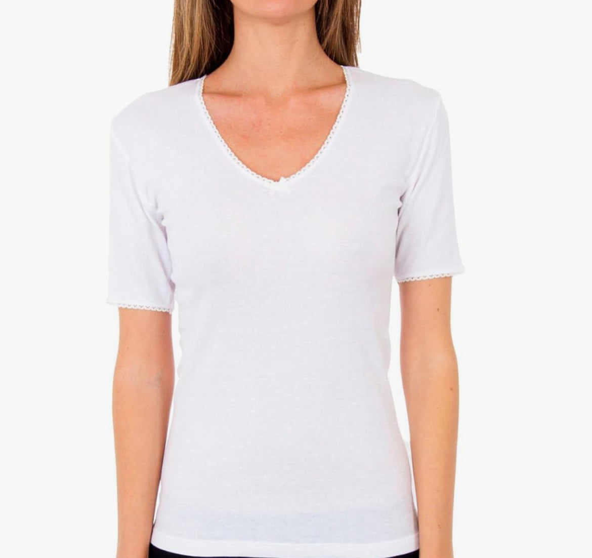 Camiseta interior de manga corta algodón, Marcha mujer (pack de 6 unidades)