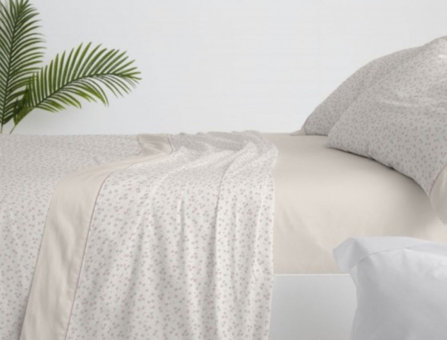 Juego de Sábanas de Verano Burrito Blanco 150/160cm con 2 Fundas de Almohada