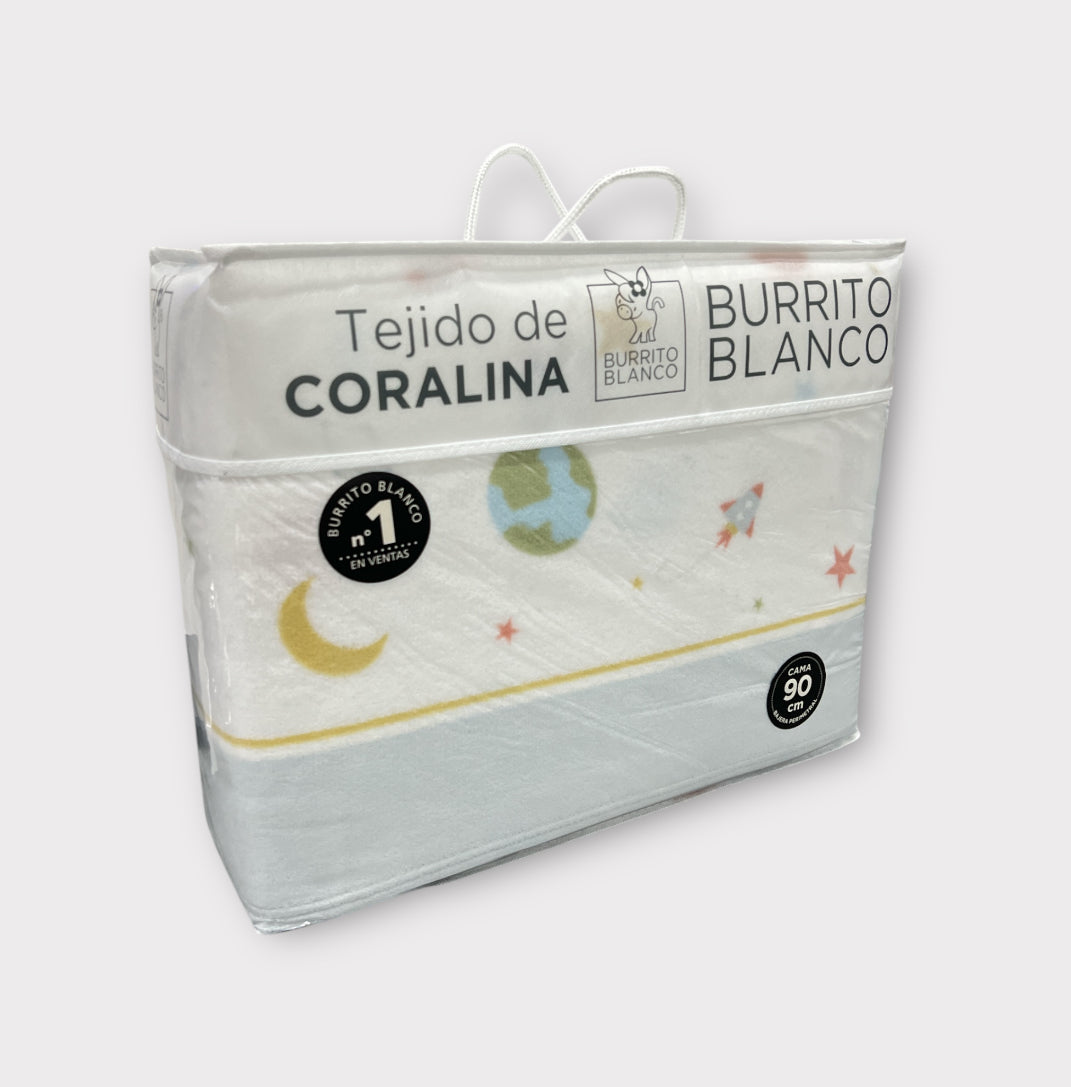 Sábanas de Coralina Burrito Blanco 90cm