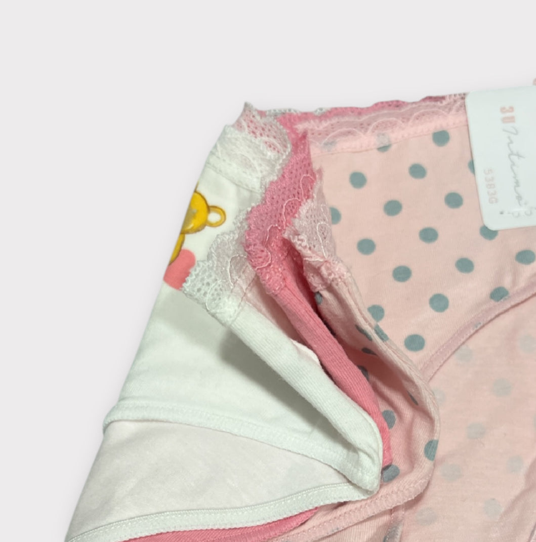 Braguitas algodón niña (pack de 3 unidades)talla 1A a 6A