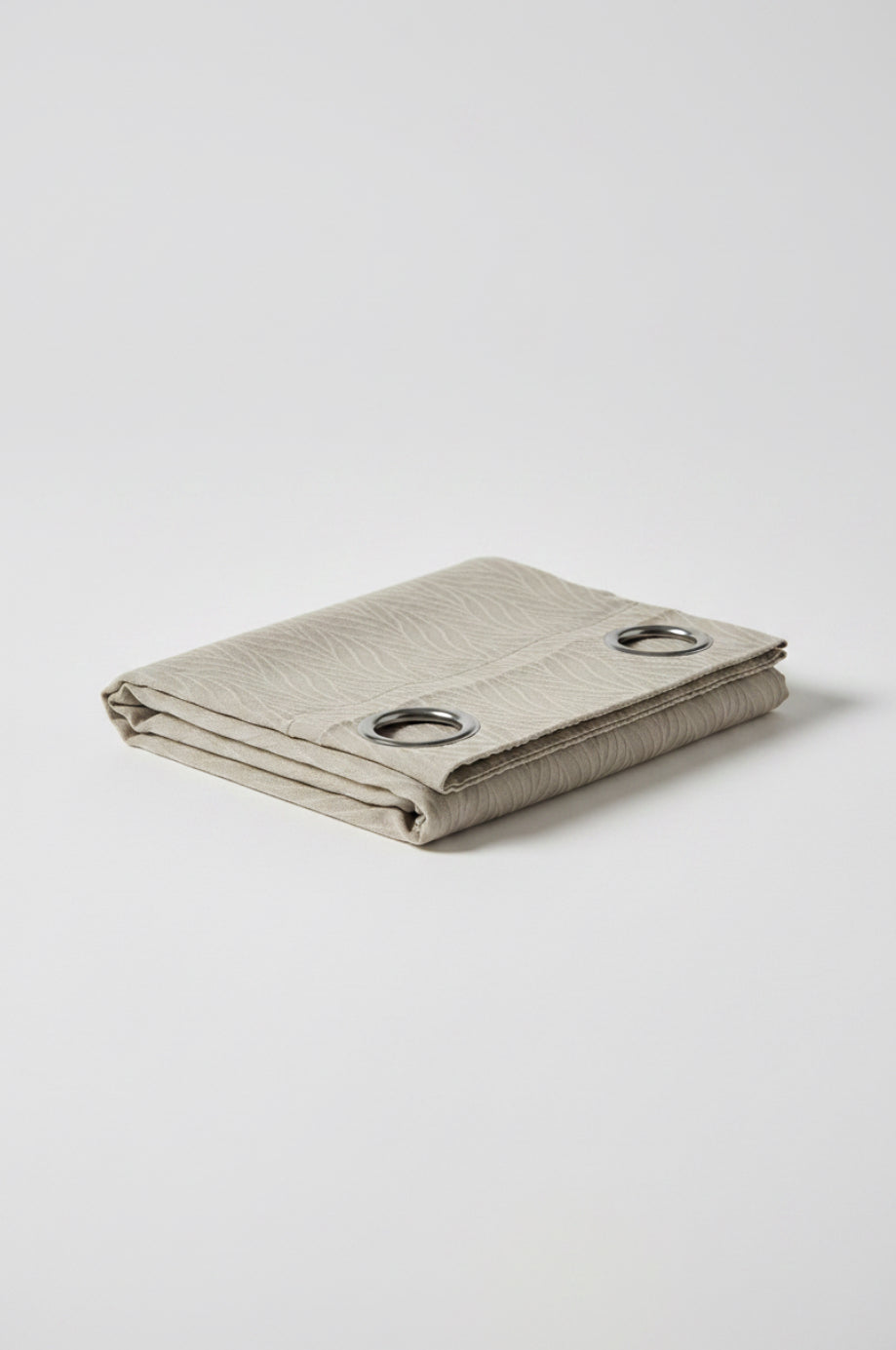 Visillo Confeccionado Mali Beige — Jacquard Ondas con Ojales