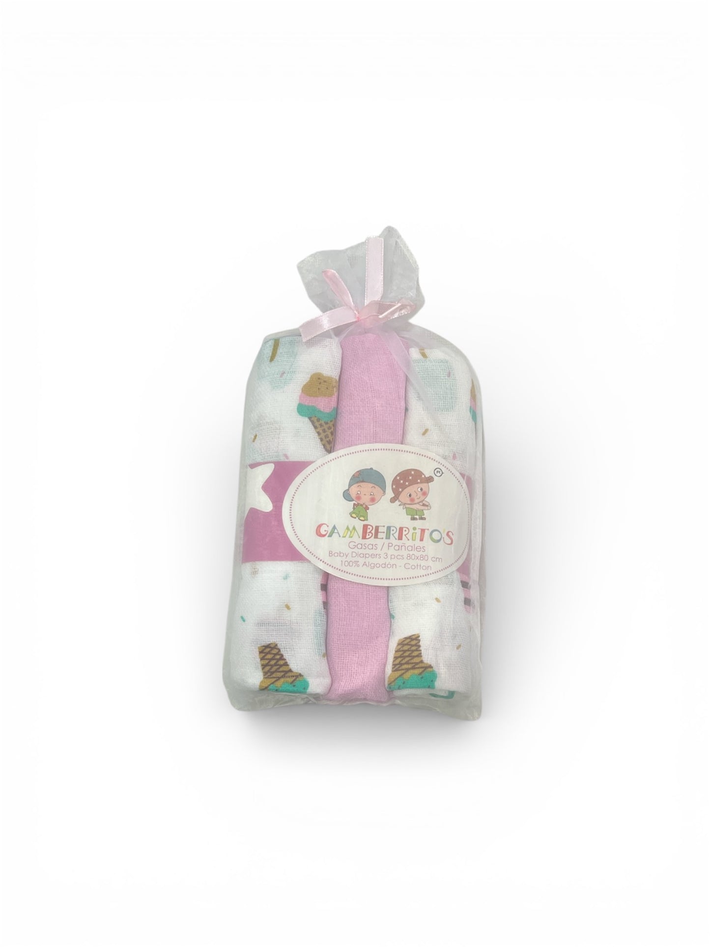 Gasas Gamberritos – Pack 3 unidades (80 x 80 cm)