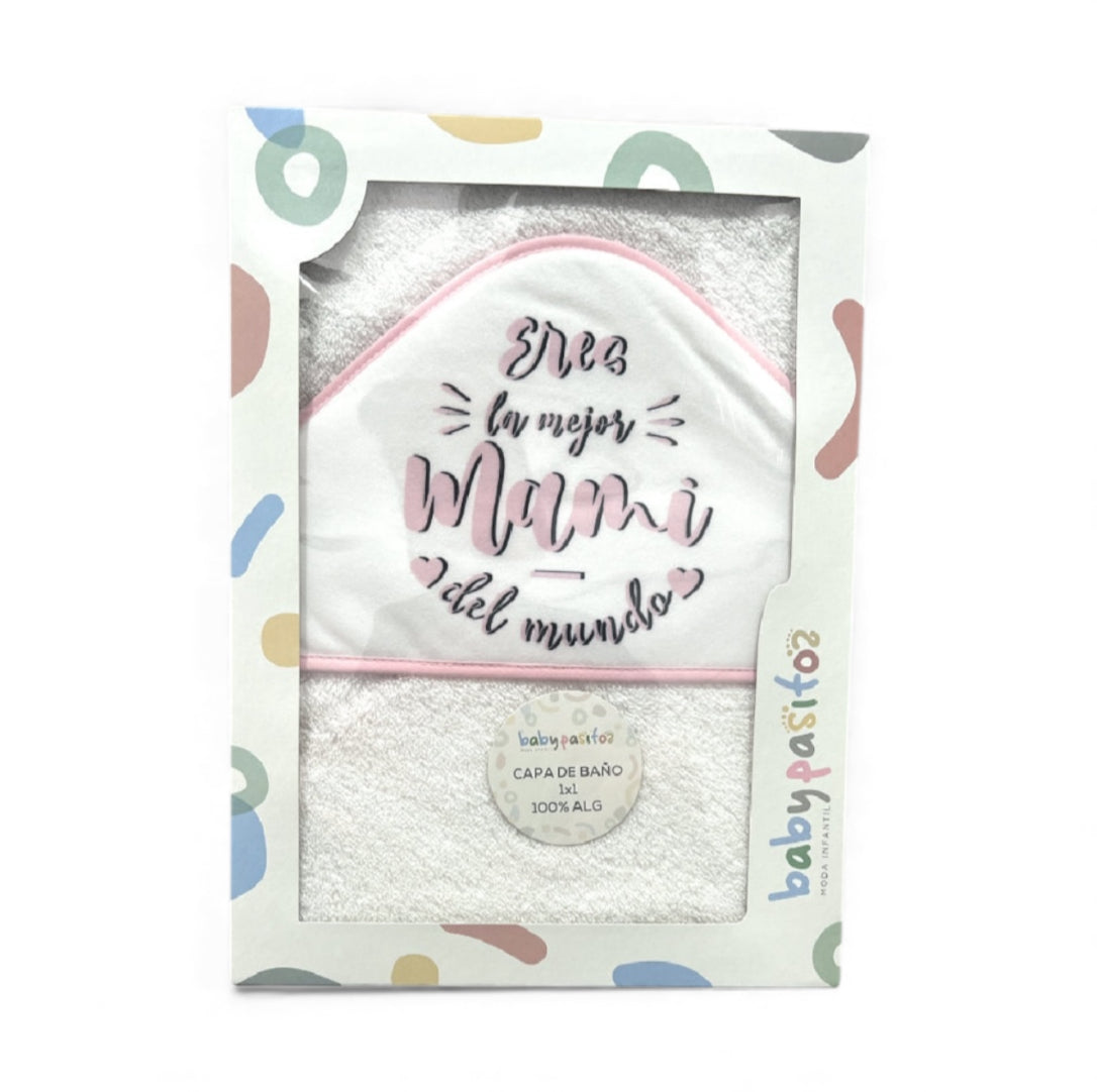 Capa de baño frases 100%algodon 1x1