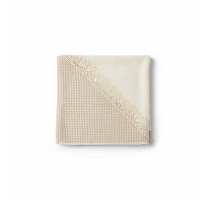 Capa de Baño Bebé con Capucha Nido de Abeja y Encaje 80x80cm – 100% Algodón