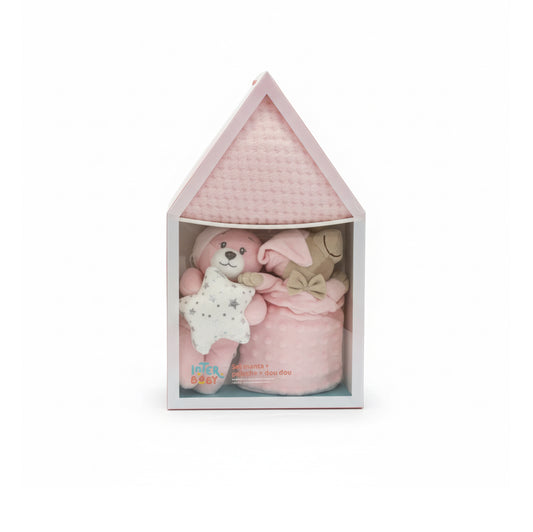 Set Regalo Bebé Manta + Peluche + Dou Dou Inter Baby – Caja Casita