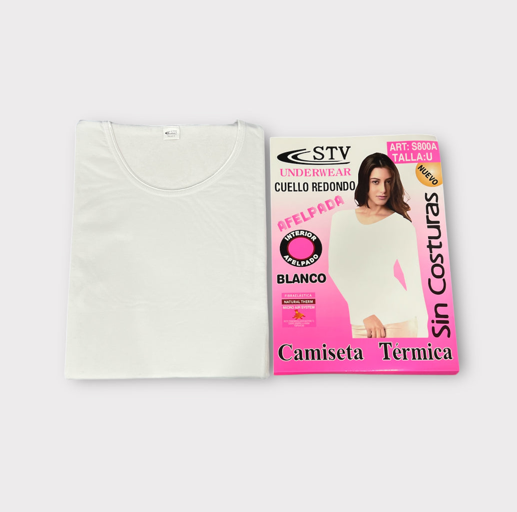 Camiseta térmica stv sin costuras interior afelpado mujer (pack 3 unidades)