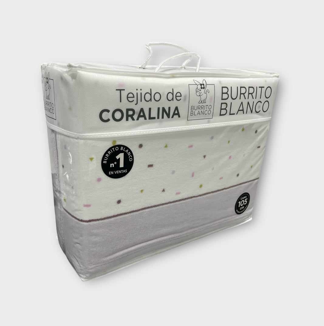 Sábanas de Coralina Burrito Blanco 135 cm