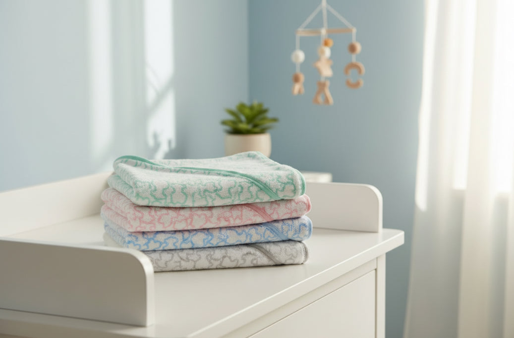 Capa de Baño Bebé con Capucha 100% Algodón – Estampado Ositos