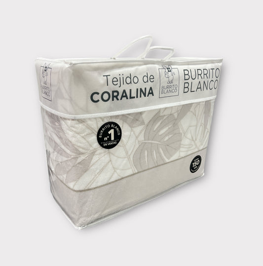 Sábanas de coralina Burrito blanco 150cm