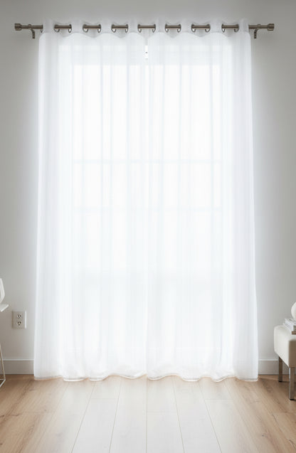 Visillo Confeccionado Harmony Crudo — Rayas con Ojales