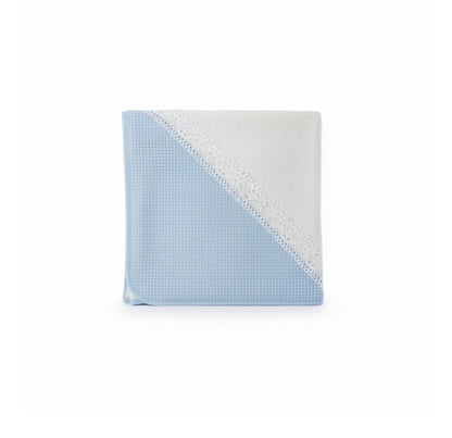 Capa de Baño Bebé con Capucha Nido de Abeja y Encaje 80x80cm – 100% Algodón