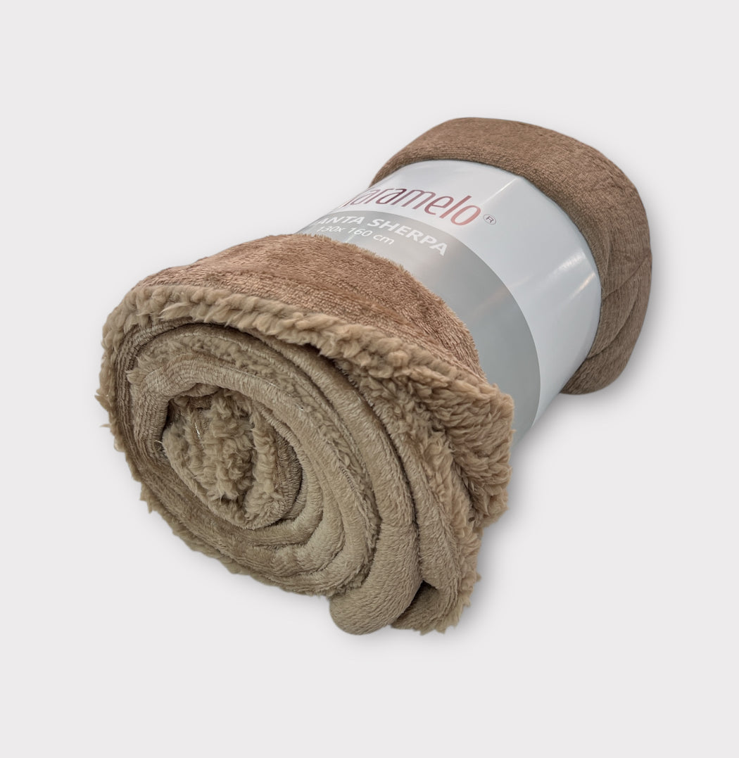 Manta sherpa karamelo 150x200cm