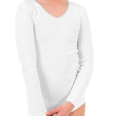 Camiseta interior algodón manga larga niña Inter-punt( pack de 6 unidades)