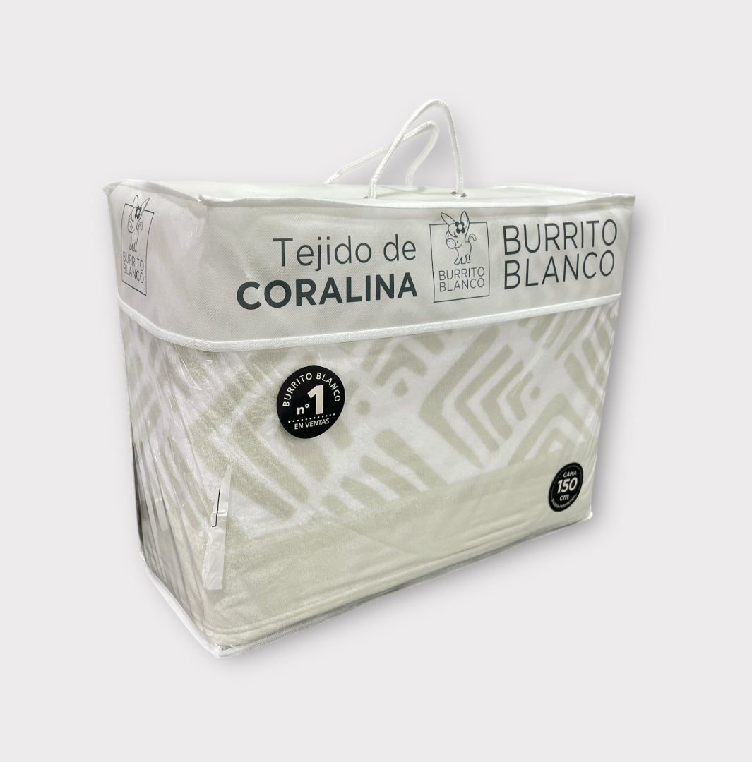 Sábanas de coralina Burrito blanco 150cm