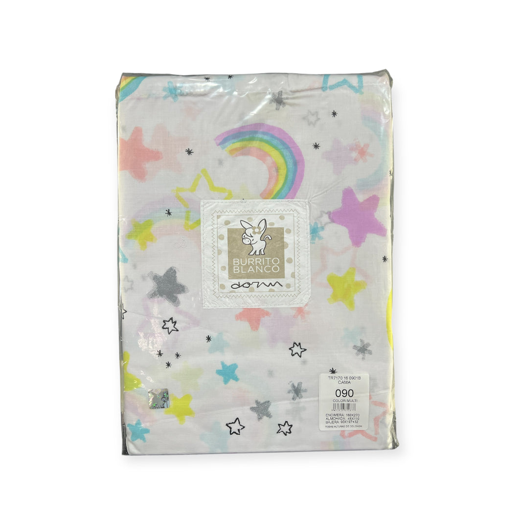 Juego de sábanas de verano Burrito Blanco (90cm)