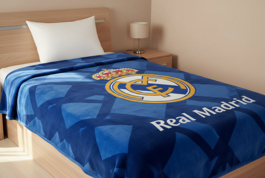 Manta Real Madrid Rachel 160x240cm – 100% Poliéster Oficial