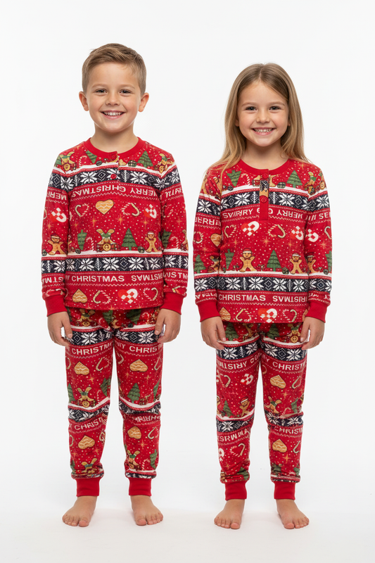 Pijama Navideño Infantil Gingerbread Christmas