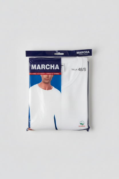 Camiseta manga larga interior de algodón marcha hombre